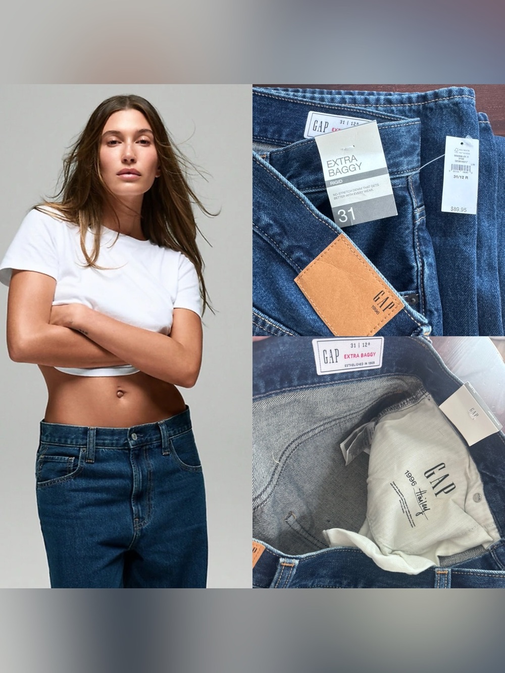 NWT Gap 1996 The Hailey Extra Baggy Jean in Medium Indigo - Size 31